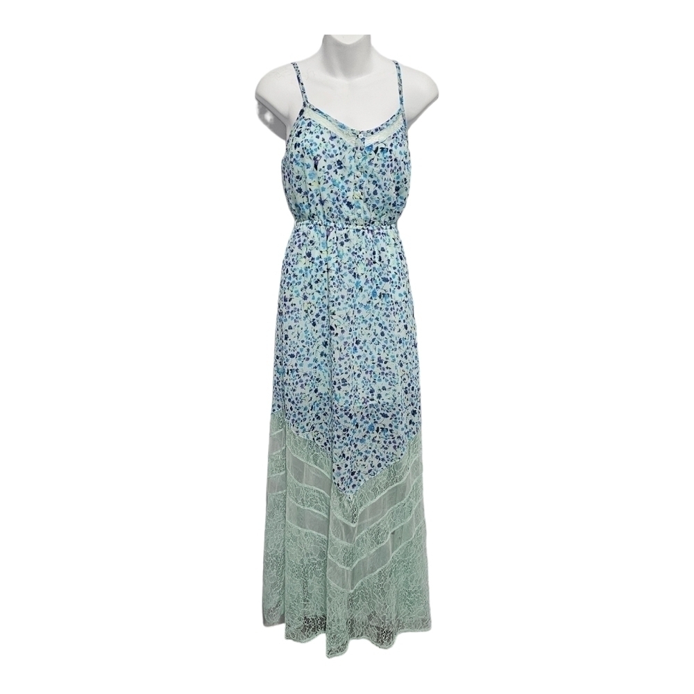 Candies Maxi Dress Ruffled Bodice Spaghetti Straps Elastic Waist Juniors Small